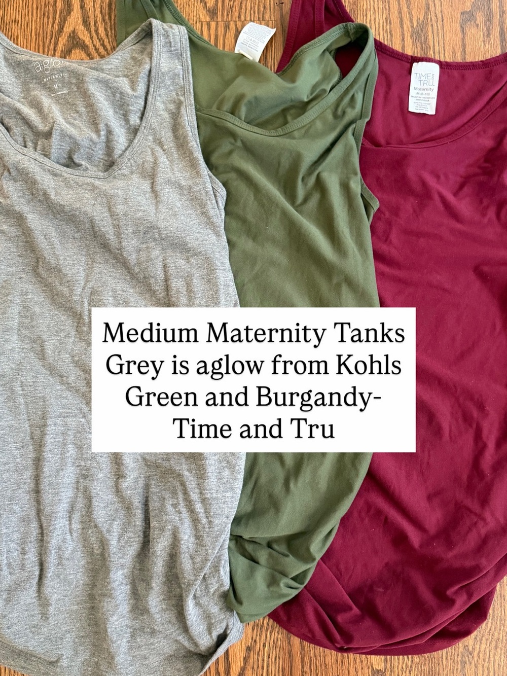 Set of 3-Time and Tru Burgundy Olive and Heather Gray tanks